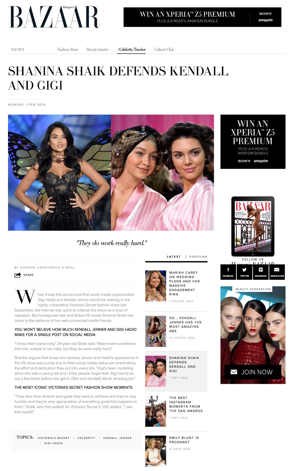 Harper's Bazaar VS Models